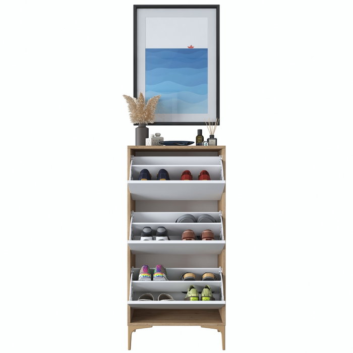Hanah Home EB116 - 4717 Armario para Zapatos Nogal y Blanco